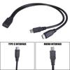 USB C Female to Mini USB+Type C Male Splitter Extension Charging Cable for Electronics Power Supply Accessories