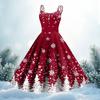 Women's Fashion Christmas Printed Sexy Strapless Gothic Cocktail Dress Punk, Vintage Dress.