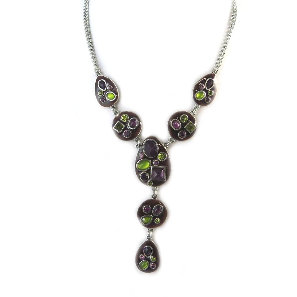 Les Trésors De Lily [F5987] - Purple 'Melusine' Designer Necklace