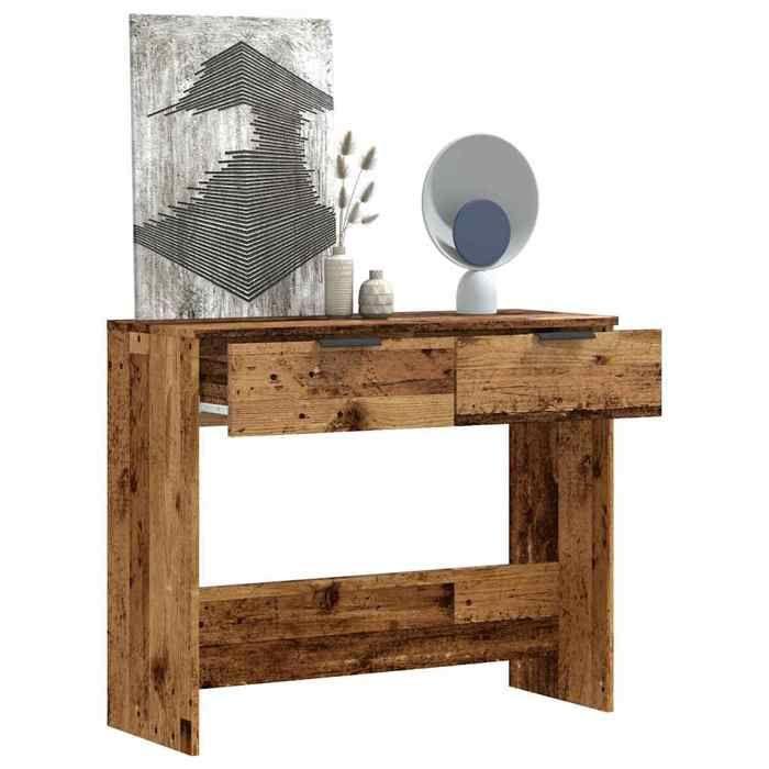 VidaXL Table console vieux bois 90x36x75 cm bois d'ingénierie, bout de canapé, table de couloir, derrière la table de 856945