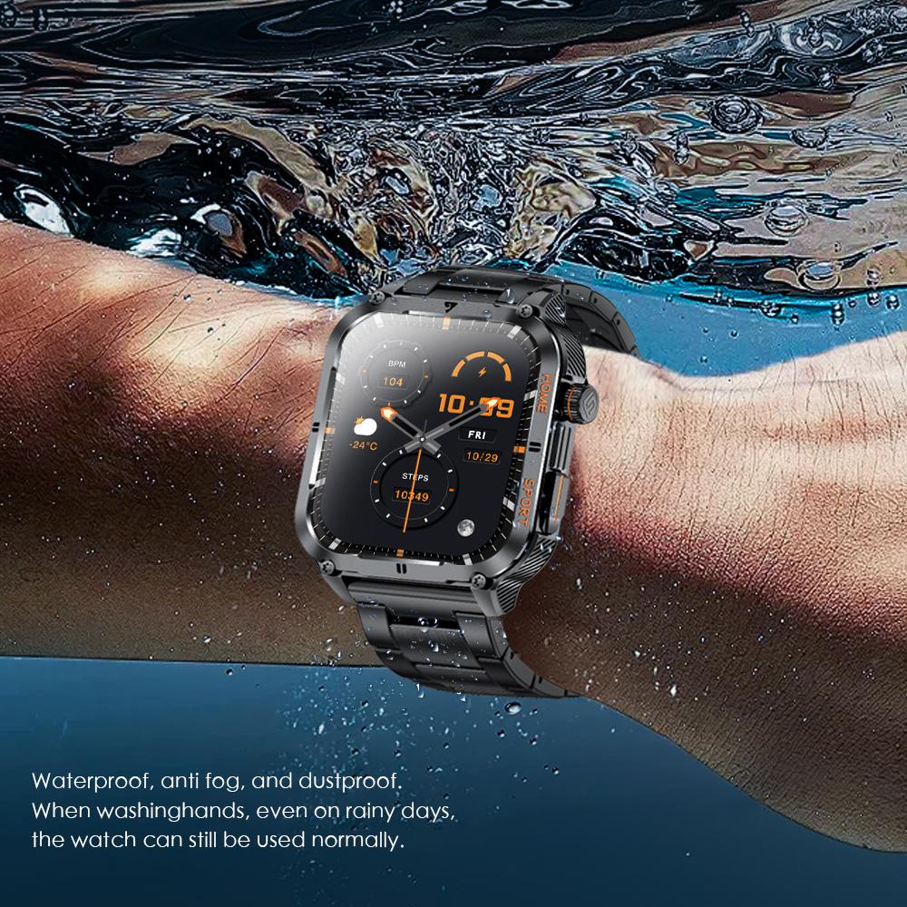 LIGE Pánské chytré hodinky Bluetooth volání Chytré hodinky 2,01 palcový monitor srdečního tepu Sportovní Fitness Vodotěsné chytré hodinky