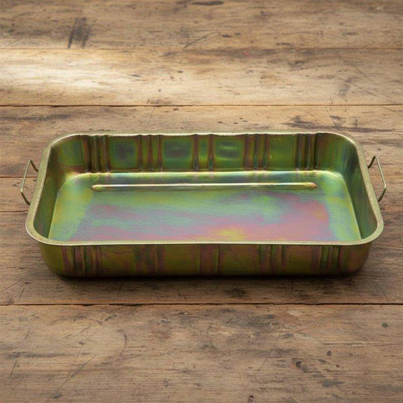 Metal Oil Drain Pan Thickened Automotive Drain Pan Auto Parts Tray Rust Resistant Easy to Clean for Mechanics, Garage