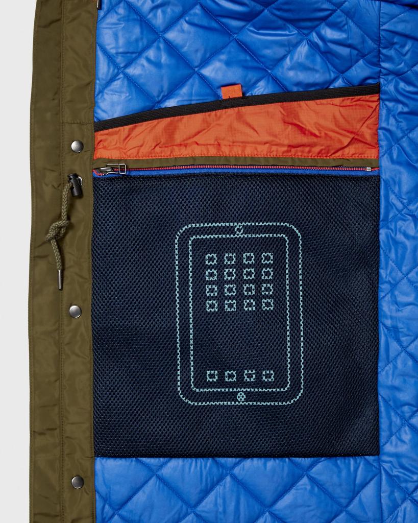 Outer Parka Coat with 16 Storage Pockets Water Repellent Puffer Olive S Regular [Amazon Essentials] Men's