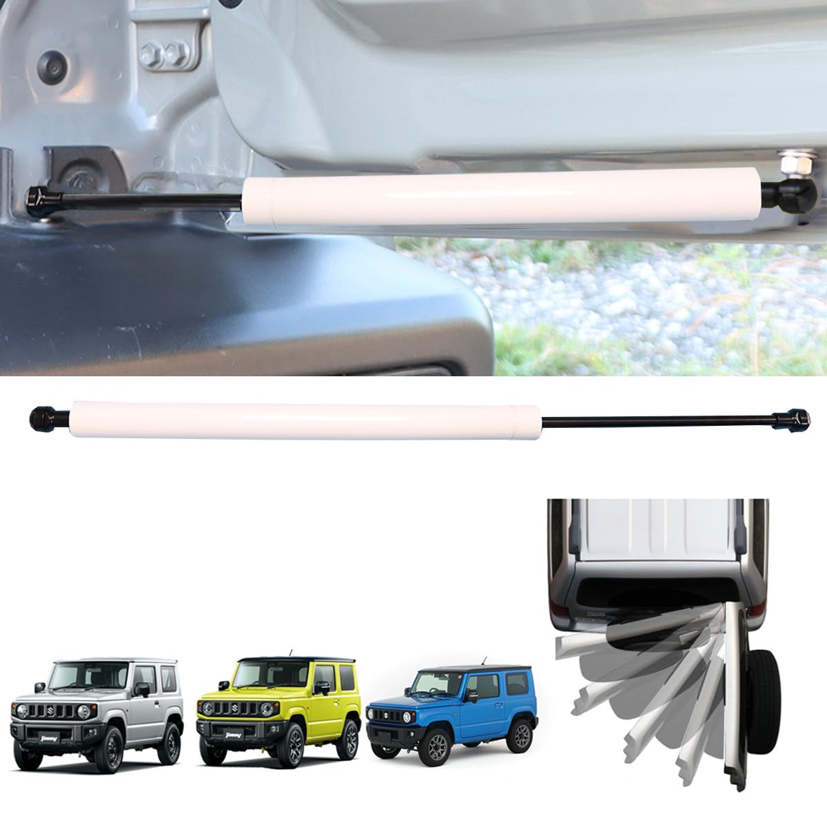 

Temiry Rear Door Free for New Jimny Stepless Rear Door Free Vehicle Inspection Genuine Support Hydraulic Door Rear White Damper, Stop, JB64/JB74W,