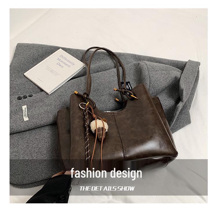 Women's Large Capacity Retro Shoulder Tote - 2025 Spring/Summer Fashion