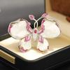 Heavy Industry High-grade Natural Fritillary Butterfly Brooch Elegant Light Luxury Stone Inlaid Red Imitation Red Corundum Insect Pin Brooch
