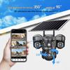 Triple-Screen 360° Wireless Solar Surveillance Camera with Tri-Lens Integration.