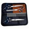 Portable Pet Grooming Scissor Set: Flat & Curved Hairdressing Tools
