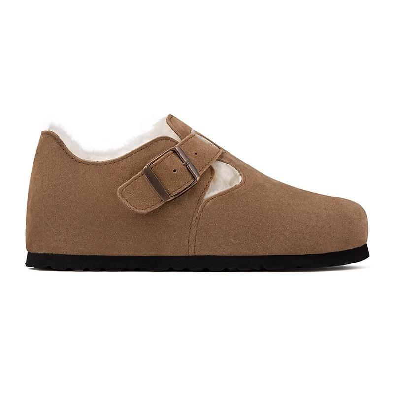 Retro Women's New Thick-soled Bag Head with One Pedal, Autumn and Winter Plush Slippers for External Wear
