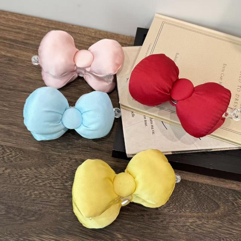 Japanese Sweetness Colorful Cotton Filled Bow Hair Clip For Women Girls Fashion Bun Hair Clip Banana Clip Hair Accessories