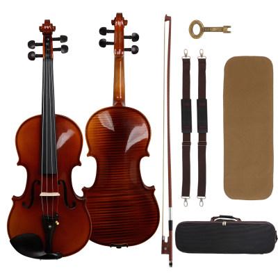 M MBAT 4/4 Violin Semi-Handmade Violin with Premium Spruce Panel & Solid Maple Back Violin for Students Intermediates Beginner