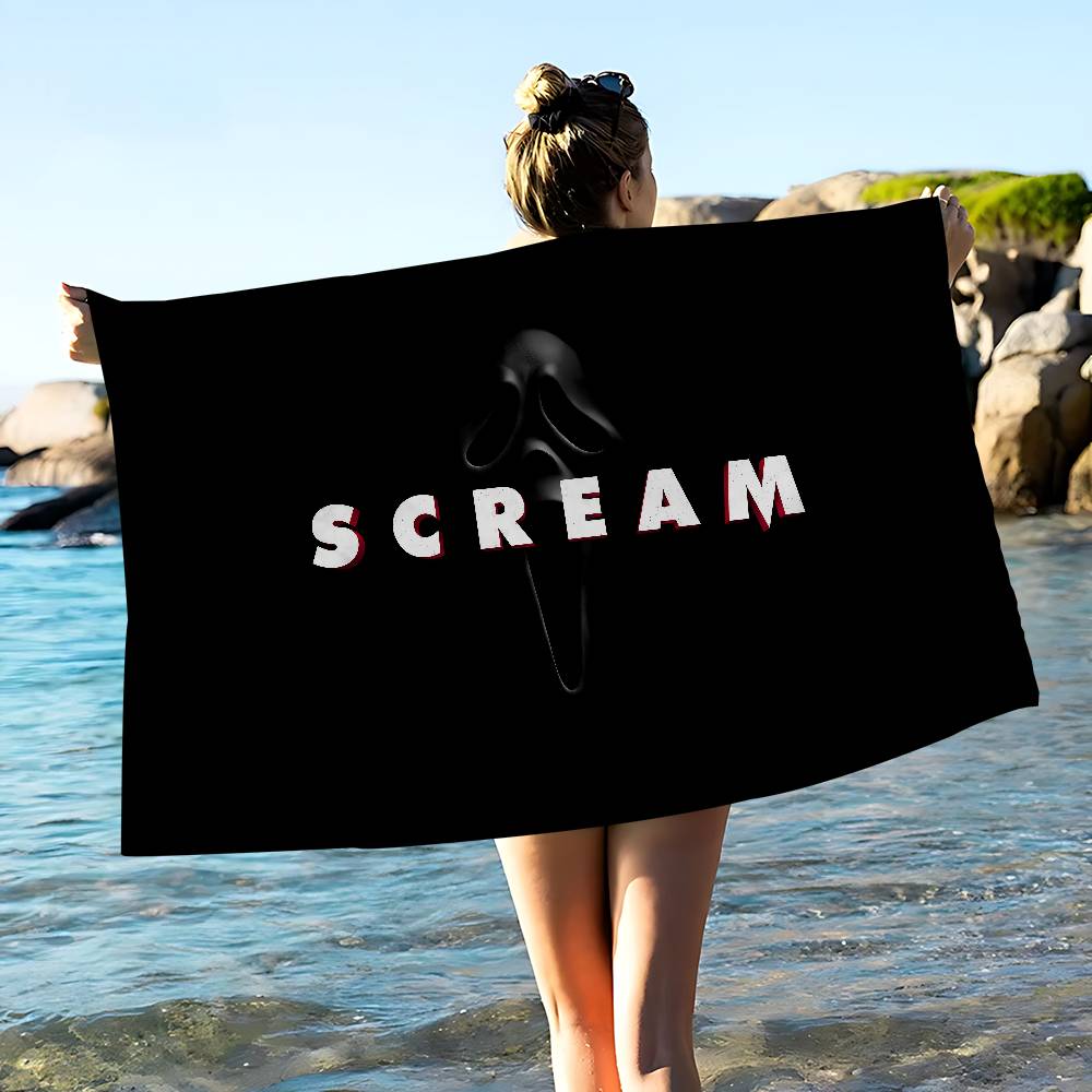 Cool H-Scream-W Microfiber Printed Beach Towel Mountain Climbing Yoga Beach Swimming Running Absorbent Soft Towel