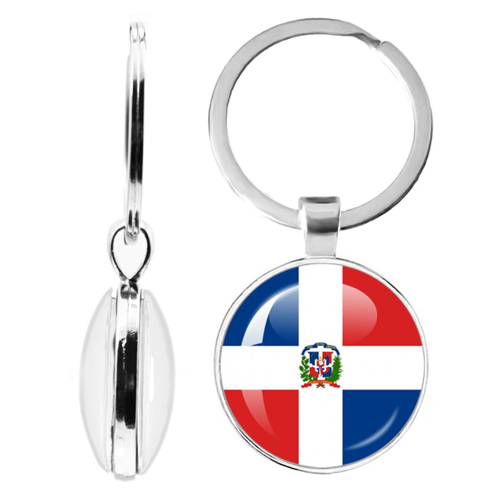 National Flag Double-Sided Keychain Korea, Serbia, Russia, Slovenia, Argentina, The United States,Turkey, Spain,Dominica Keyring