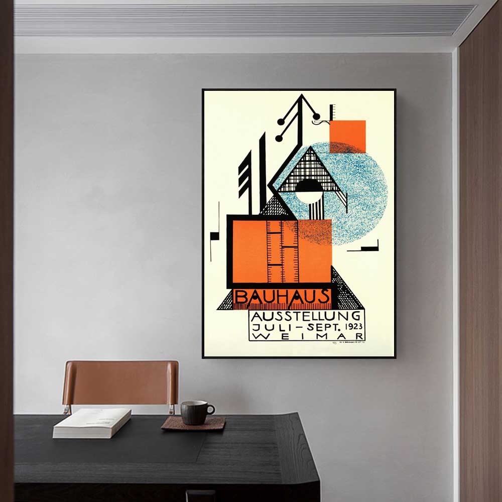 New Abstract Art Geometric Figure Canvas Painting Bauhaus Ausstellung Wall Art Poster Office Living Room Home Decoration Mural No Frame