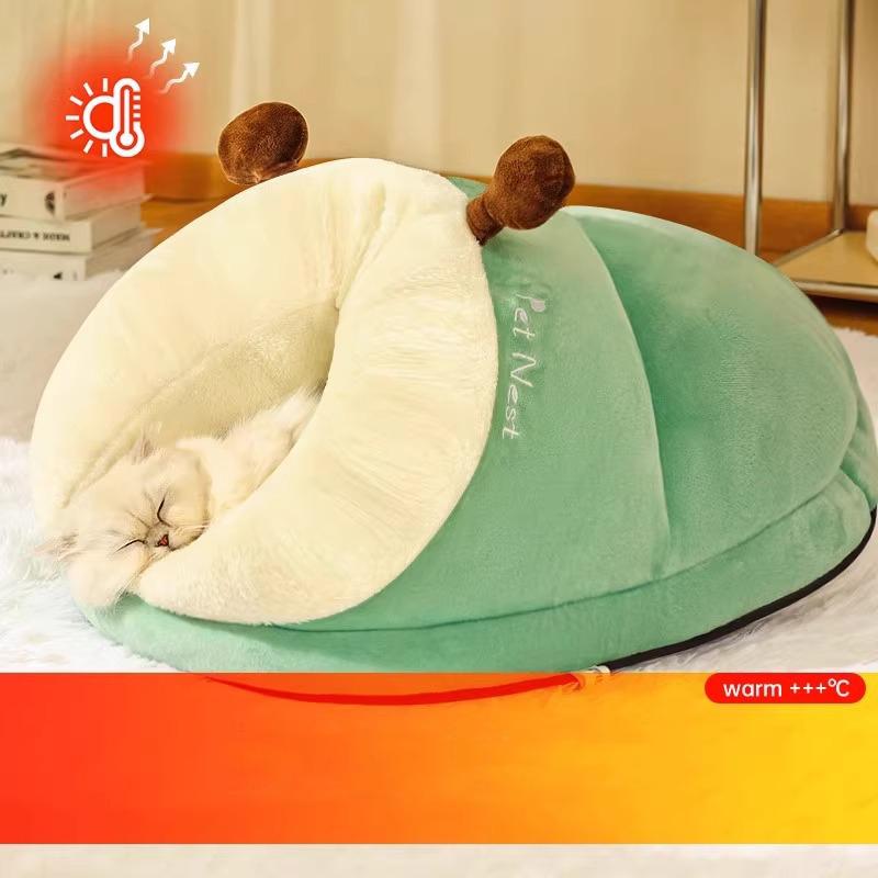 Winter Warm Small Dog Kennel Bed Breathable Dog House Cute Slippers Shaped Dog Bed Cat Sleep Bag Foldable Washable Pet House