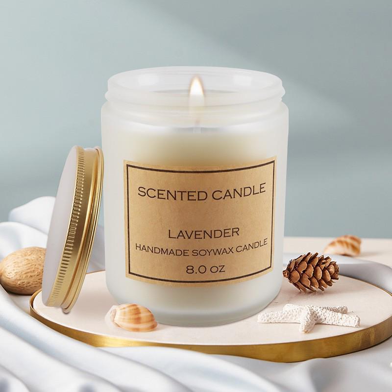 100ml Brown Frosted Glass Candle Cup with Lid for Aromatherapy