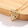 Rhinestone Heart-Shaped Pendant Necklace Fashion Elegant Necklace Jewelry Accessories for Daily Wear Gifting Mothers Day Gift