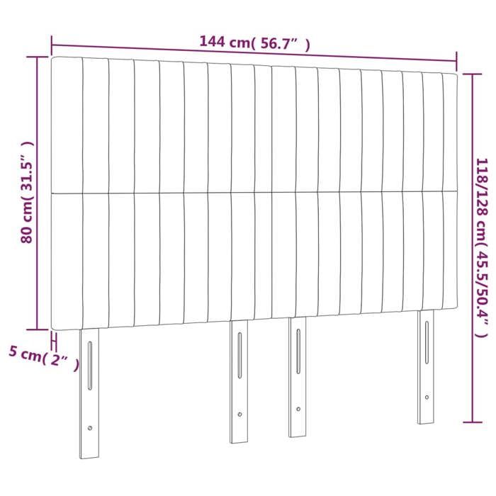 VidaXL Tête de Lit à LED Meuble de Chambre à Coucher Accessoire de Lit Double Tête de Cadre de Lit Intérieur Bleu 3122666