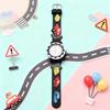 Cute Cartoon Racing Silicone Strap Color Scale Children's Quartz Watch, Suitable for Children's Daily Wear, Christmas Gifts