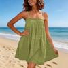 Women Smock Cami Mini Dress Sleeveless Swing A Line Short Sundress Casual Fabric Summer Dress