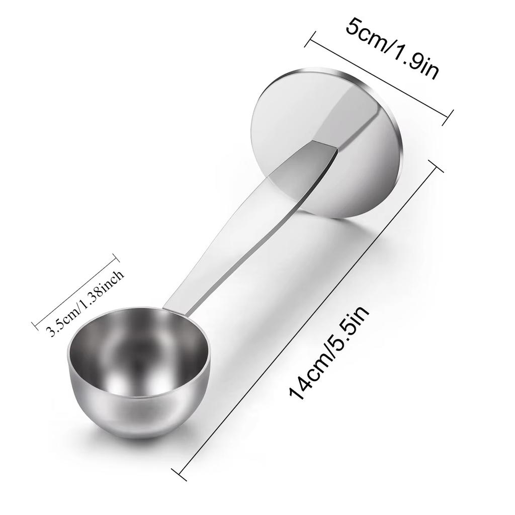1Pc 2-in-1 Stainless Steel Coffee Scoop,Tamping Dual-Purpose Coffee Spoon Powder Hammer Tamper for Measuring and Tamping