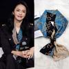 Luxury Design Women Summer Long Silk Scarf Hair Headband Foulard Skinny Bag Scarves Neckerchief Lady Shirt Decorative Streamers