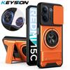 KEYSION Magnetic Phone Case for Redmi 15C 171mm 173mm Slide Camera Protection Upright Kickstand Shockproof Cover for POCO C85