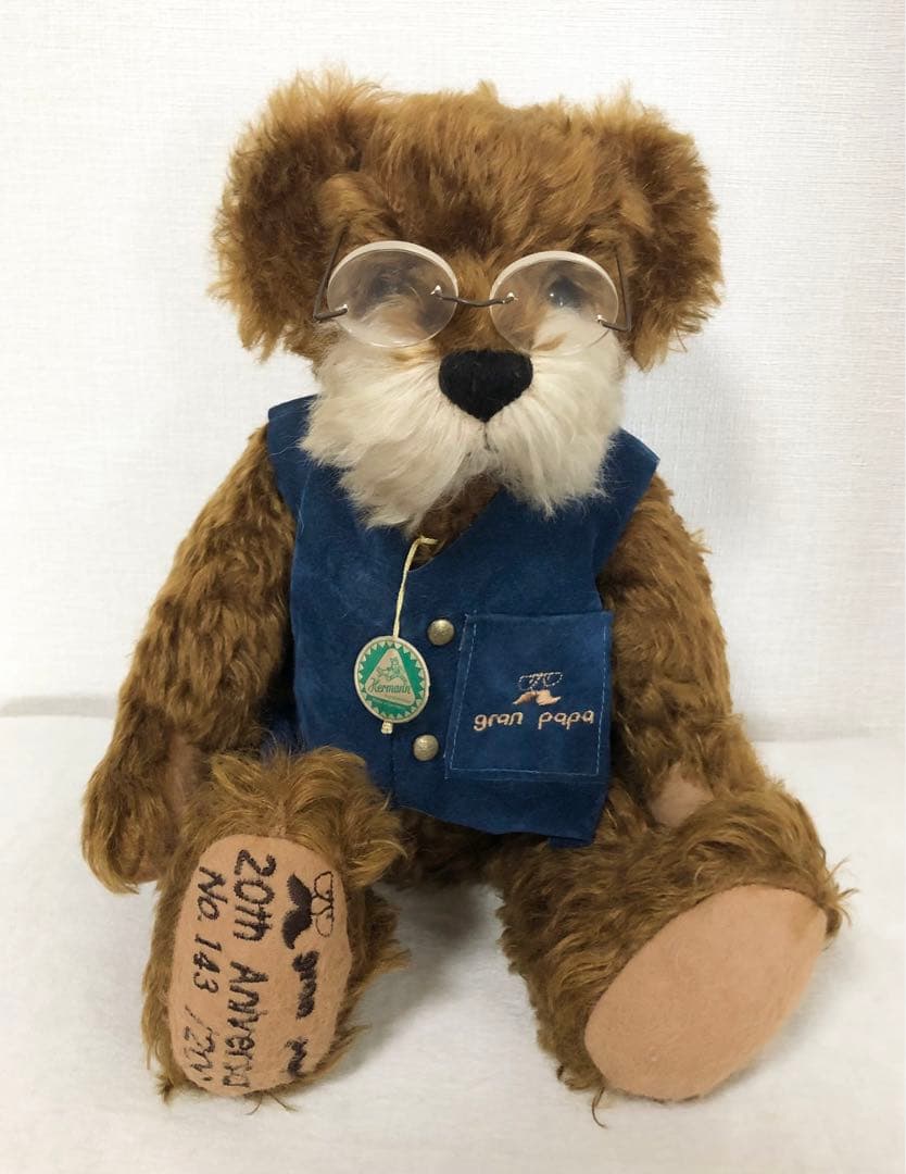 

[USED] Herman Grandpa 20th Anniversary Teddy Bear Plush Toy Limited Edition