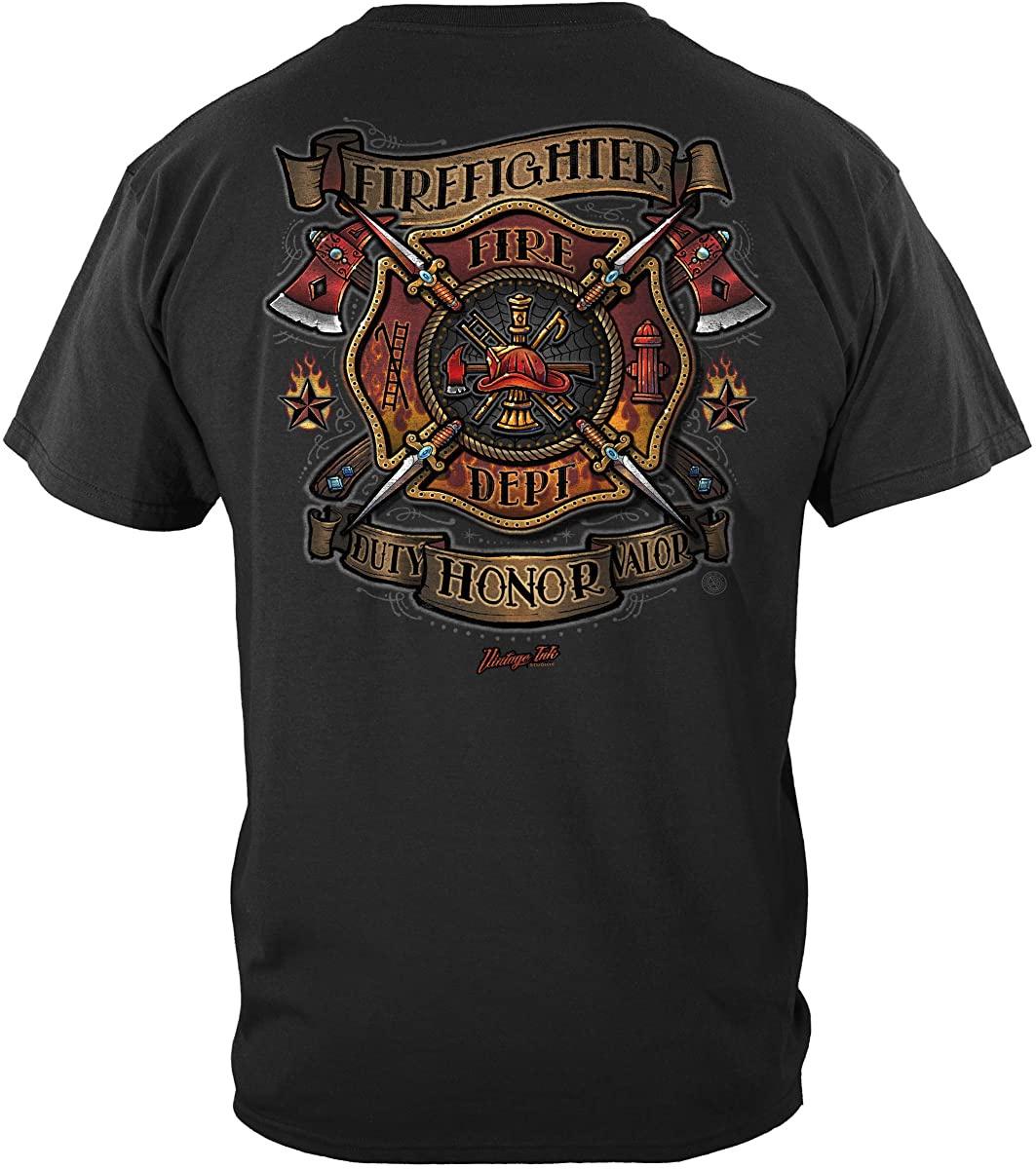 

Винтажная футболка с татуировкой Firefighter Ff2412 S