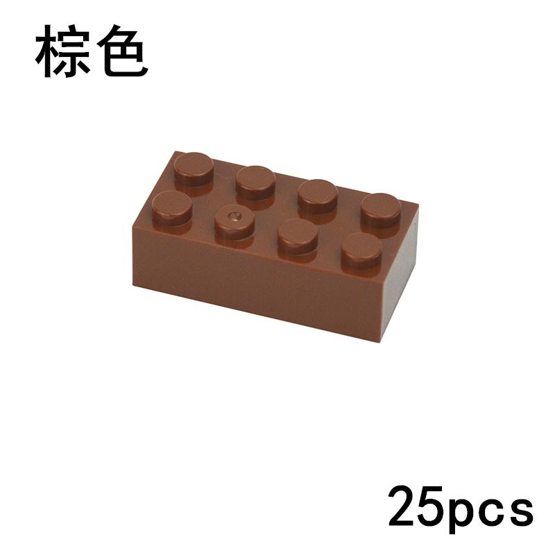 25pcs DIY 2x4 Dots Thick Figures Block Bricks Learning Educational Classic Assemblage Brick Playset Fits For Leduo 3001 Toys Playsetss For Children