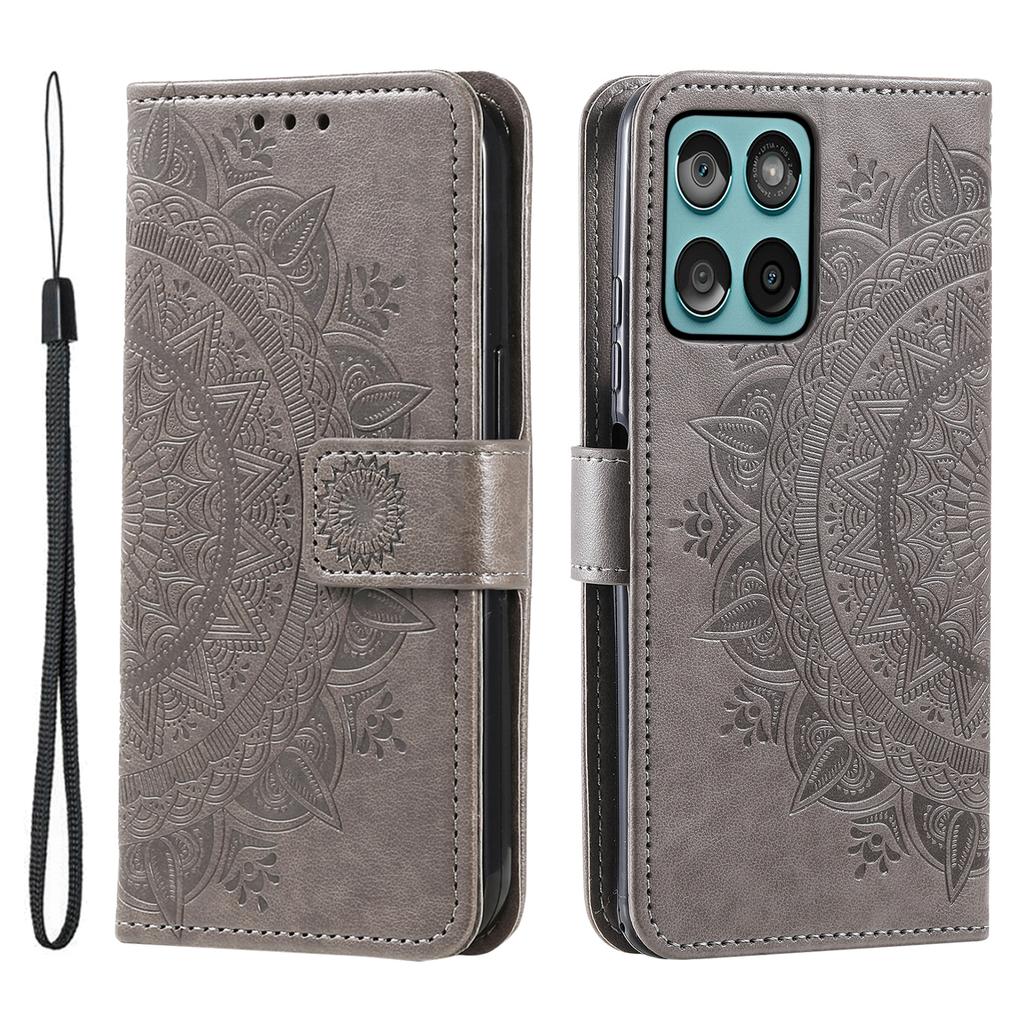 For Motorola Edge 60 5G/60 Fusion 5G Stand Case Imprinted Totem PU Leather Wallet Phone Cover