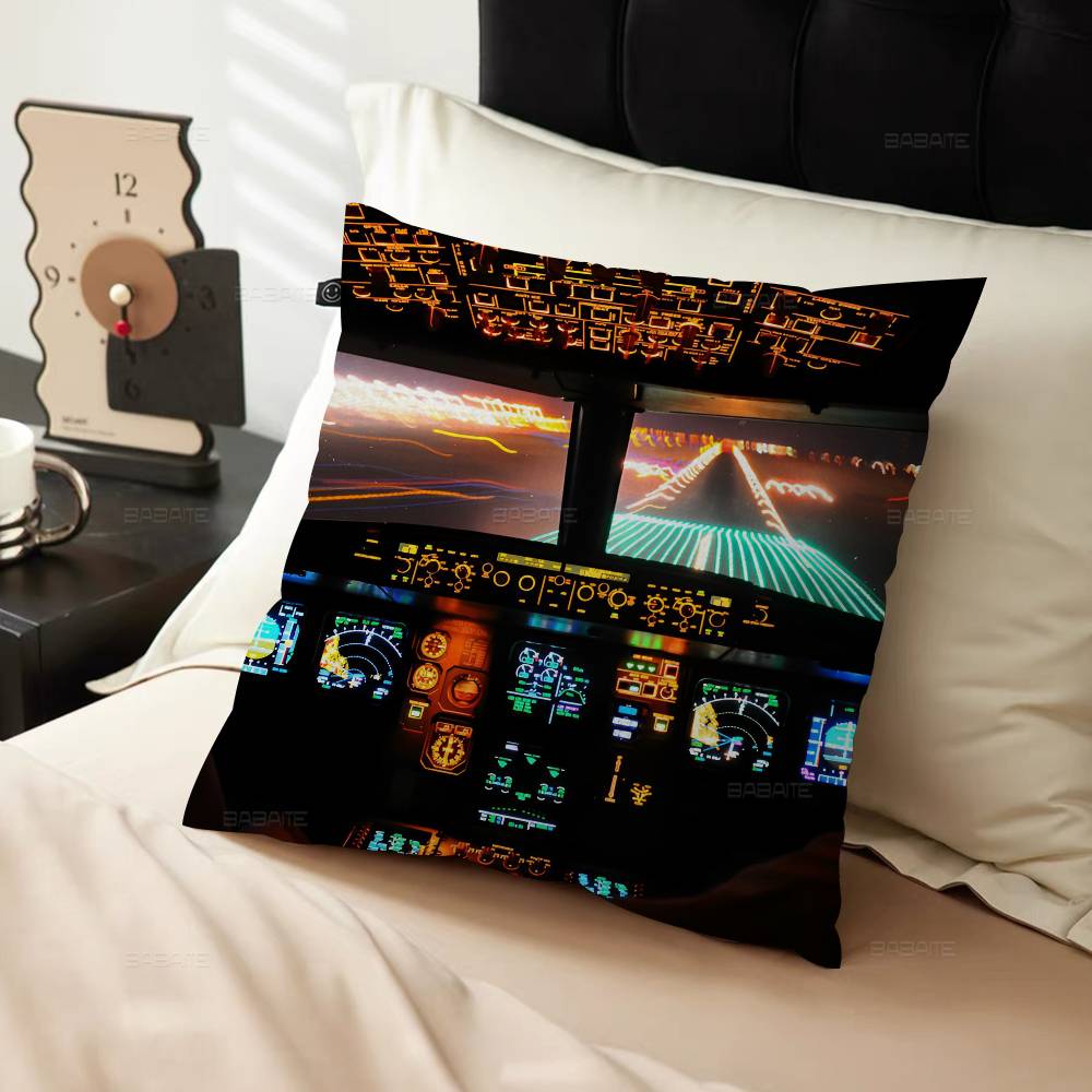 Aircraft Cockpit Personalized Pillow Cover Kids Bedroom Wild Party Decor Pillowcase Kid Birthday Shower Gift