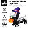 Joyfy 5 FT Pumpkin Skeleton Wiener Dog Halloween Inflatables Light Up Halloween Inflatables Outdoor Halloween Yard Decorations