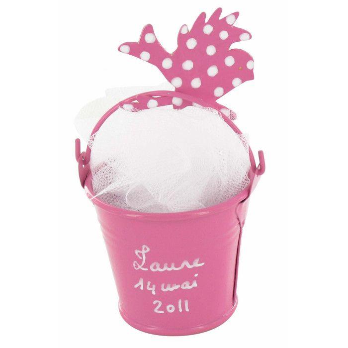 Seau zinc 6,2 x 4,5 x 5,5 cm, fuchsia