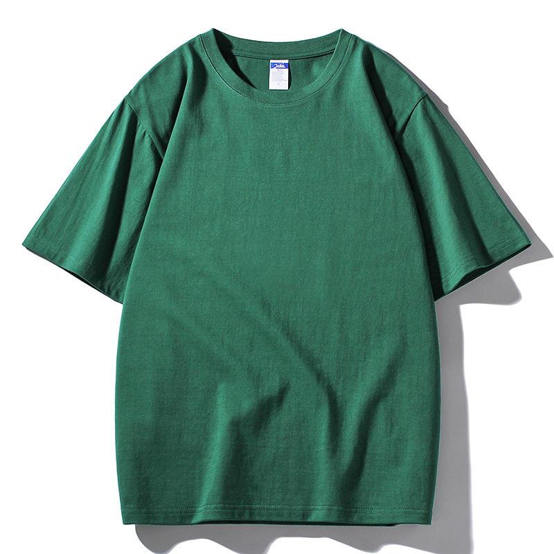 Summer Men's and Women's New Printed Pure Cotton Round Neck T-shirt Shoulder Down Style T-shirt