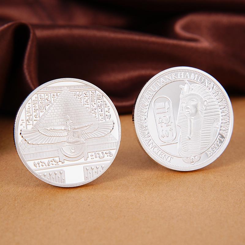 Ancient Egyptian Sphinx & Pyramid Commemorative Pharaoh Coin, Gold/Silver-Plated