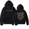 Faith Over Fear Christian Hoodie Christian Sweatshirt Jesus Hoodie Trendy Hoodie Bible Verse Aesthetic Ladies Clothes