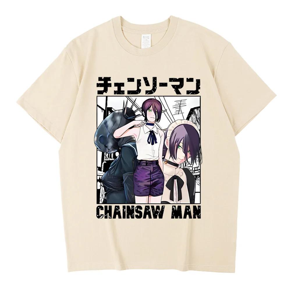Chainsaw Man Reze & Bomb Devil Manga Panels T-Shirt, Unisex Dark Fantasy Anime Streetwear Tee, 100% Baumwolle Lässiges Kurzarm Oberteil