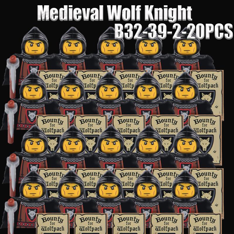 Medieval Military Soldier Series Building Blocks Castle Black Eagle Green Dragon Knights Figures Militia Accessories Bricks Toys