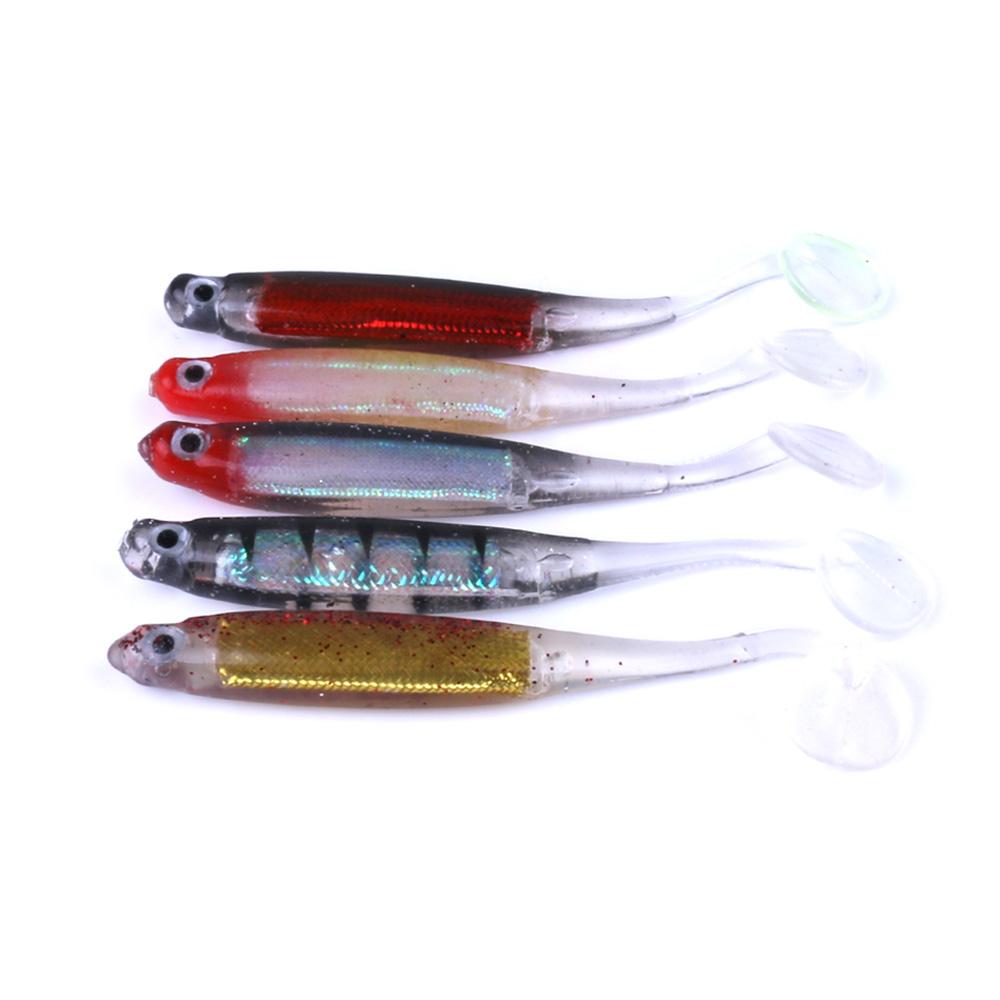 HENGJIA 10pcs/bag Soft Fishing Lure Set 10cm T-Tail Silicone Baits Artificial Swimbait Wobblers for Saltwater Freshwater Fishing