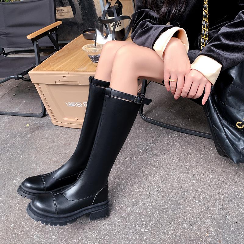 But knee boots women's 2025 autumn and winter new versatile small thin flat boots tall knight boots