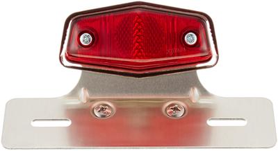 Kijima Części Motocyklowe Mini Mini Lucas Lampa Tylna z Płytą Aluminiową, G18, 12V18/5W, Uniwersalna, Czerwona, 218-3028