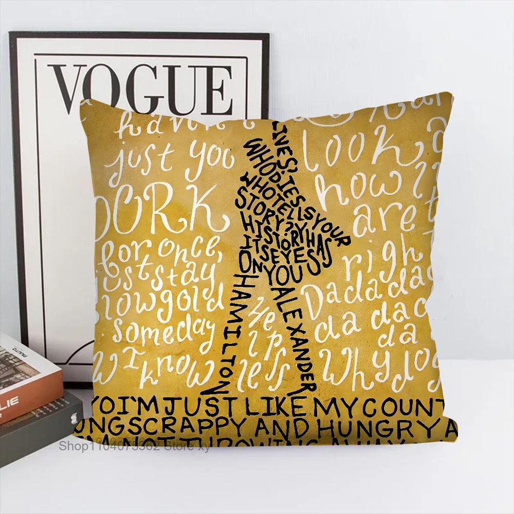 American Musical Hamilton Pillow Case Square Pillow Bedroom Sofa Leisure Comfort Cushion Car Living Room Home Decoration