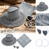 Costume Set with Hat, Glasses and Earrings for Western Role Play