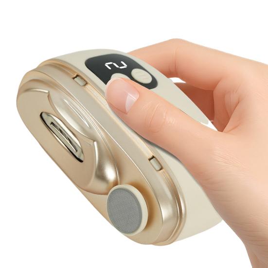 Automatic Electric Nail Clipper 2-In-1 Baby Nail Trimmer with LED Light Kids Adults Seniors Manicure File Fingernail Cutter Polisher Grinder