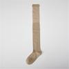 Solid Color Stretch Ruffle Trim Over Knee Long Socks for Women Japanese Student Sheer Mesh Splicing Thigh High Stockings