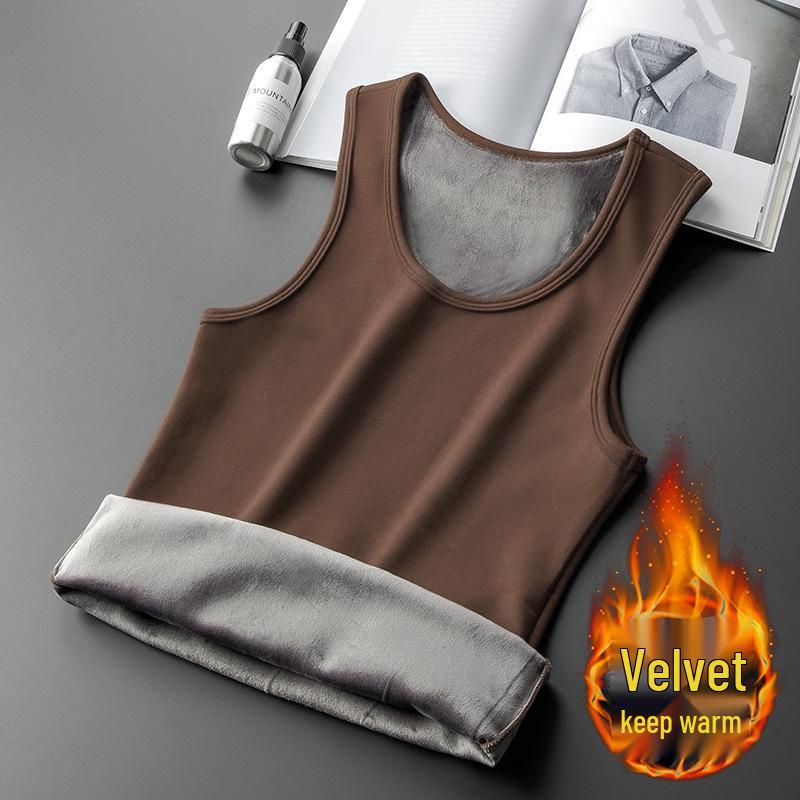 Men's Fleece-Lined Thermal Vest - Sleeveless Winter Layer