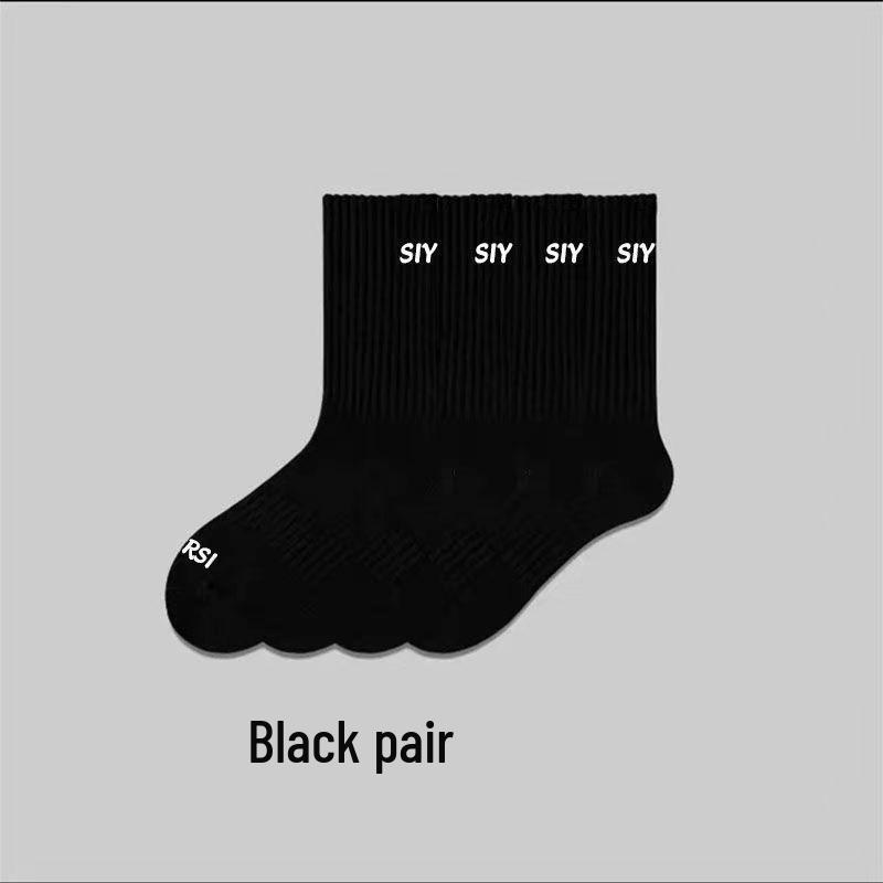 

Мужские черно-белые гольфы до колена - Устойчивые к запаху, Влагоотводящие, Хлопковые спортивные в стиле для осени и зимы One Size чёрный