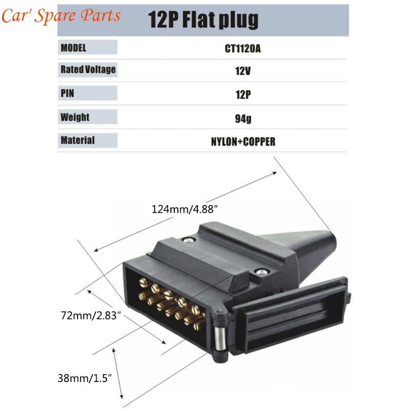 Y4UA 12 Pin Flat Trailer Socket Plug Set Connector Austrilia Standard Nylon & Brass