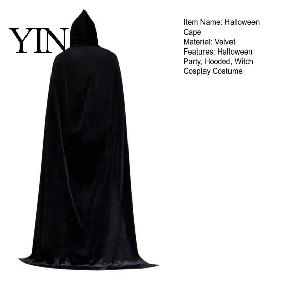 Unisex Hooded Cloak for Halloween Adults Cloak, Velvet Vampire Wizard Cape, Renaissance Masquerade Party Outfit Prop Medieval Costume Witch